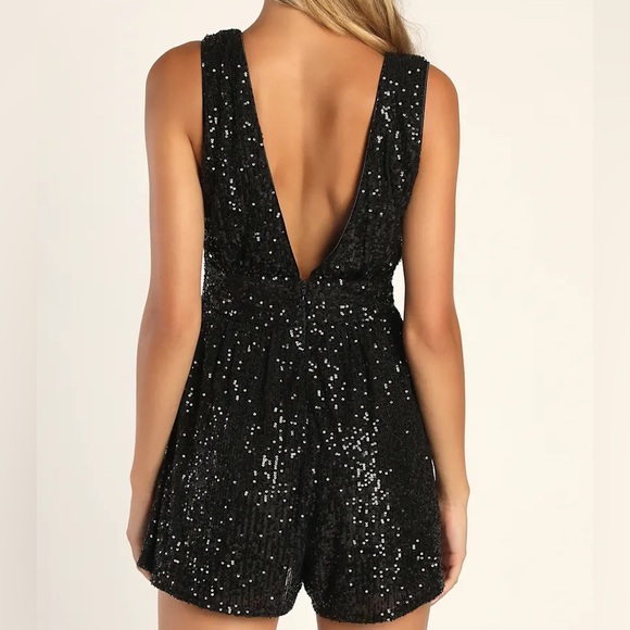 Lulu's L Black Sequin Romper - Picture 2 of 6